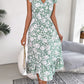 Groene Bloemenprint Ruche Jurk - Kayleigh