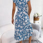 Groene Bloemenprint Ruche Jurk - Kayleigh
