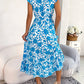 Groene Bloemenprint Ruche Jurk - Kayleigh
