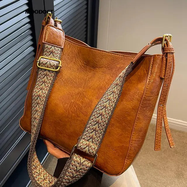 Beige Lederen Schoudertas - Jannette