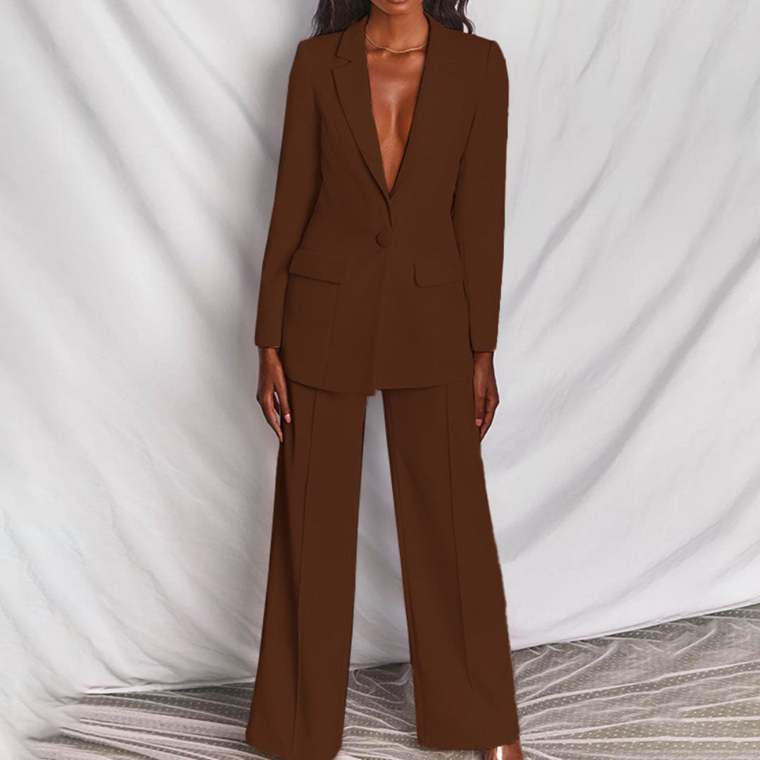 Chique Gele Blazer & Broek Set - Elana