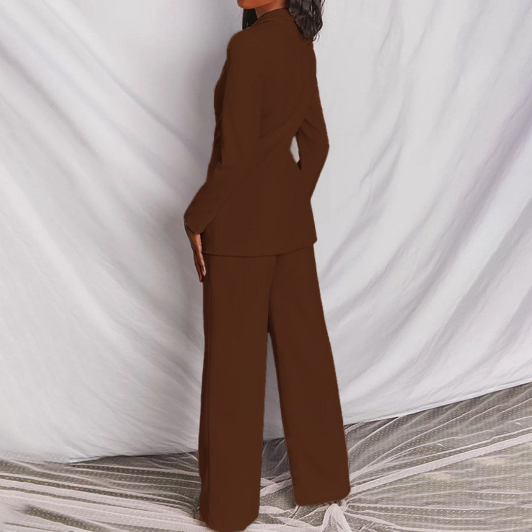 Chique Gele Blazer & Broek Set - Elana