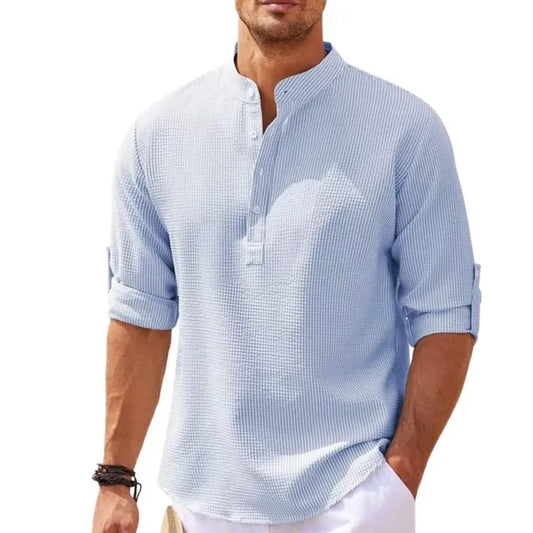 Monroe - Khaki Linnen Casual Herenoverhemd