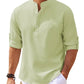 Monroe - Khaki Linnen Casual Herenoverhemd