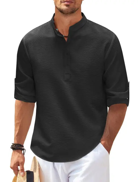 Monroe - Khaki Linnen Casual Herenoverhemd