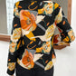 Oranje Bloemenprint Stretch Top - Bianca