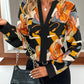 Oranje Bloemenprint Stretch Top - Bianca