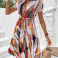 Ivoorkleurige Elegante Printjurk - Helena