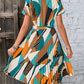 Ivoorkleurige Elegante Printjurk - Helena