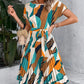 Ivoorkleurige Elegante Printjurk - Helena