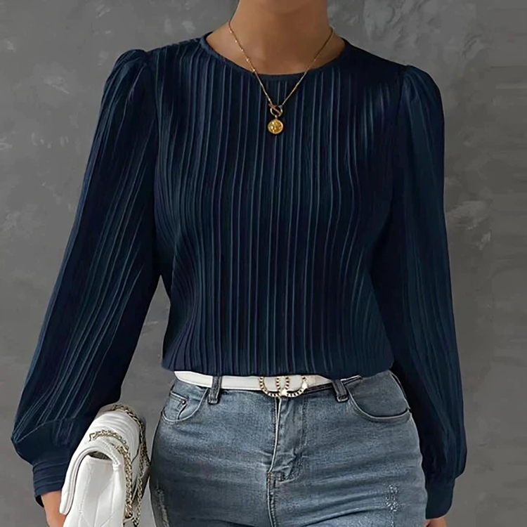 Elegante Damesblouse met Lange Mouwen en Pofontwerp - Kaschmir Touch