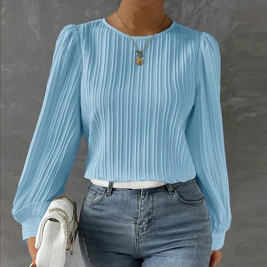 Elegante Damesblouse met Lange Mouwen en Pofontwerp - Kaschmir Touch