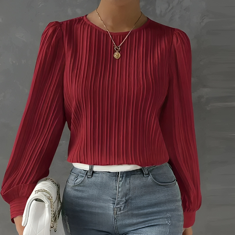 Elegante Damesblouse met Lange Mouwen en Pofontwerp - Kaschmir Touch