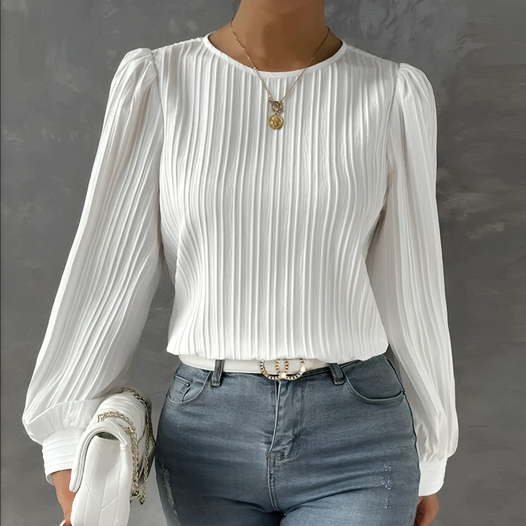 Elegante Damesblouse met Lange Mouwen en Pofontwerp - Kaschmir Touch