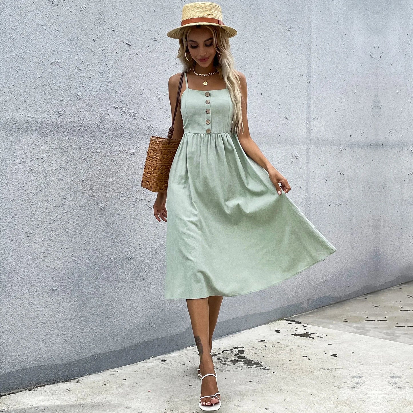 Mintgroene Midi-jurk Brantley