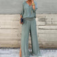 Zwart Tweedelig Chiffon Set - Lina