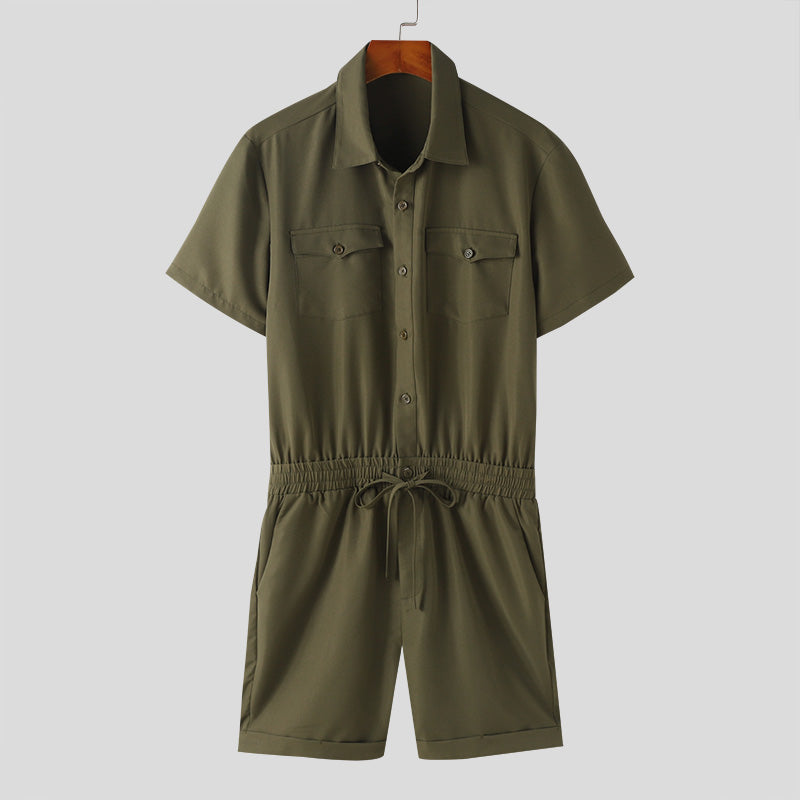 Groene Button-Down Romper Set - Liv