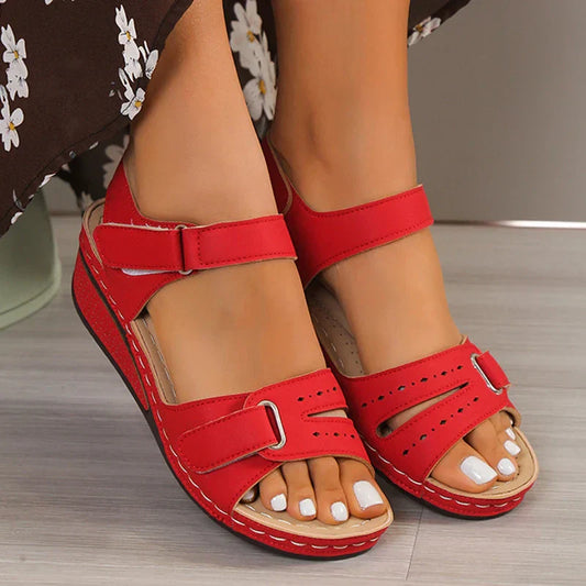 Rode Orthopedische Elegante Sandalen - Honey