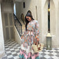 Gricelda - Roze Vintage Print Jurk
