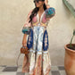 Gricelda - Roze Vintage Print Jurk