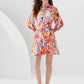 Ireline - Oranje Bloemen Jurk