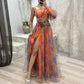 Gieneke - Elegante Oranje Jurk