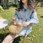 Geel Bloemen Ruches Shirt - Joselyn