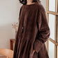 Miryam - Blauwe Chic Corduroy Cascade Jurk