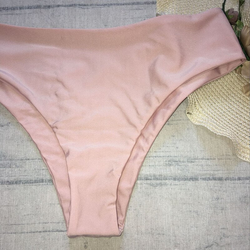 Cara - Zwart Rugloos Push-up Badpak met Braziliaanse Knoop