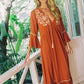 Quintella - Oranje Zomer Maxi-jurk