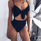 Sophie's Zwarte Sexy Monokini met Bandjes en Push-up