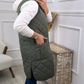 Elegante Khaki Gewatteerde Gilet: Licht & Stijlvol