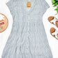 Licht Aqua Dierenprint Jurk met Knoopsluiting