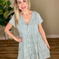 Licht Aqua Dierenprint Jurk met Knoopsluiting