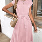 Zia - Elegante Saffier Midi Zomerjurk