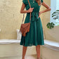 Zia - Elegante Saffier Midi Zomerjurk