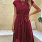 Zia - Elegante Saffier Midi Zomerjurk