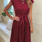 Zia - Elegante Saffier Midi Zomerjurk