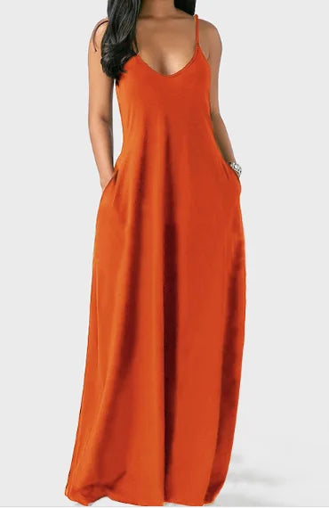 Danou - Oranje Elegante Jurk