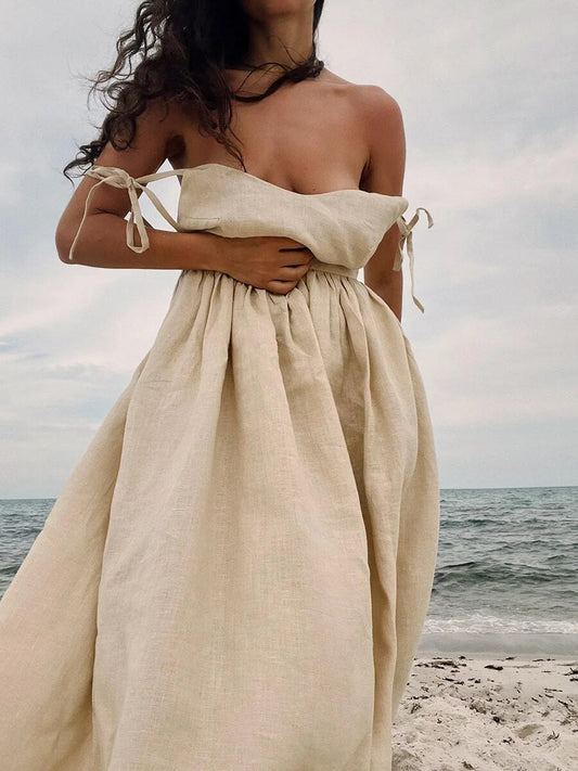 Grietje - Vintage Linnen Strandjurk