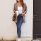 Stijlvolle Dames Wafelgebreide Cardigan met Zakken - Licht & Comfortabel