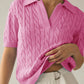 Zwart Gebreide V-hals Top - Ophelia