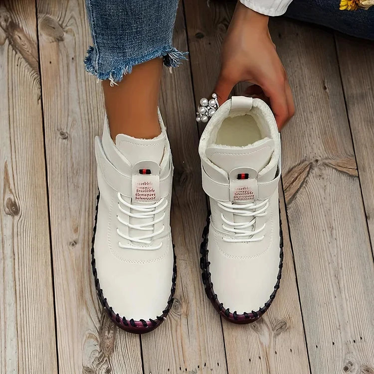 Beige Handgemaakte Sneakerlaarzen - Amara