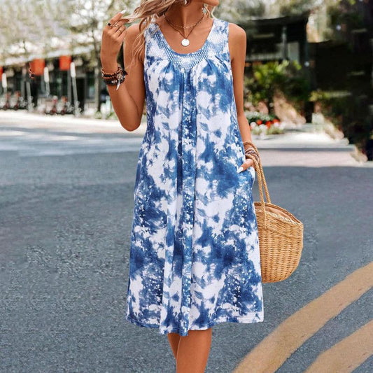 Carline - Luchtige Tie-dye Jurk