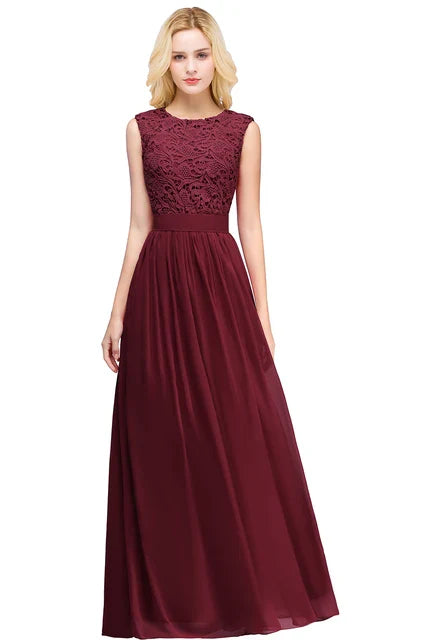 Cailyn - Roze Lange Avondjurk van Chiffon