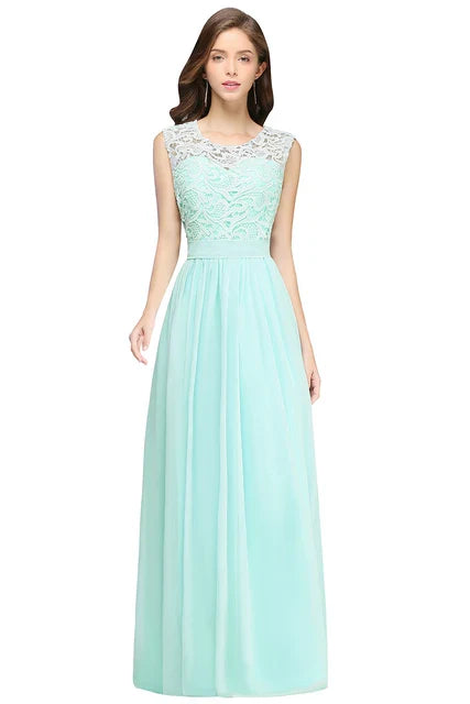 Cailyn - Roze Lange Avondjurk van Chiffon