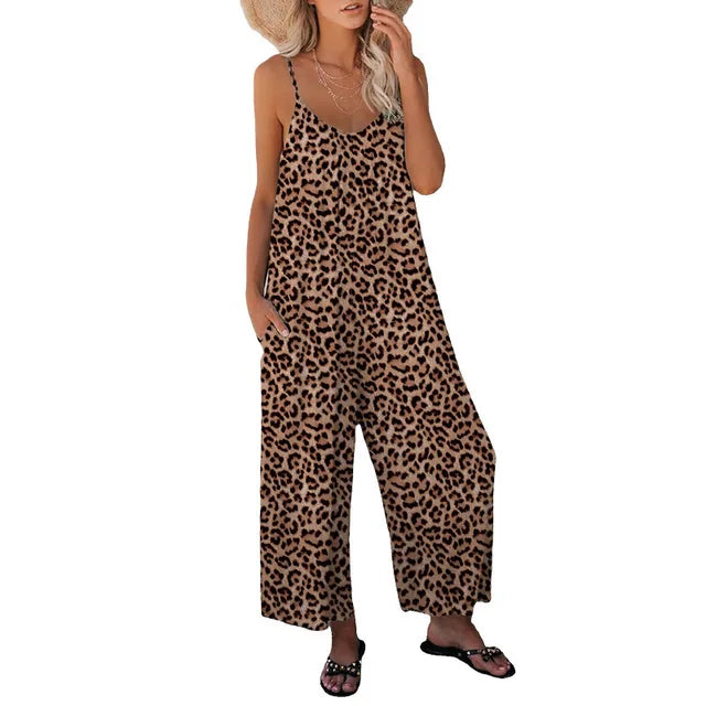 Jiska - Luipaardprint Halter Jumpsuit