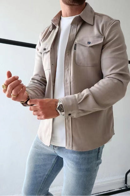 Abrikoos Overhemdjack met Knoopsluiting - Gregory