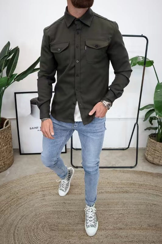 Abrikoos Overhemdjack met Knoopsluiting - Gregory