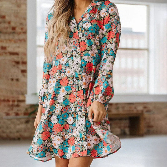 Leonie - Overhemdjurk Met Bloemenprint